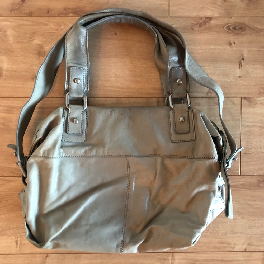 Grey Leather Club Monaco Bag